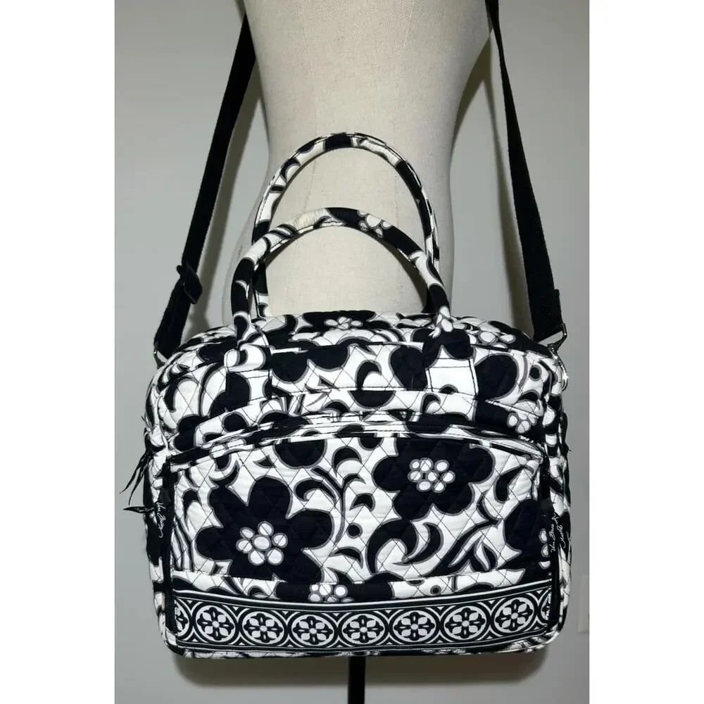 Vera Bradley NIGHT & DAY Metropolitan Bag Carry On Tote Black White Floral - Picture 5 of 12